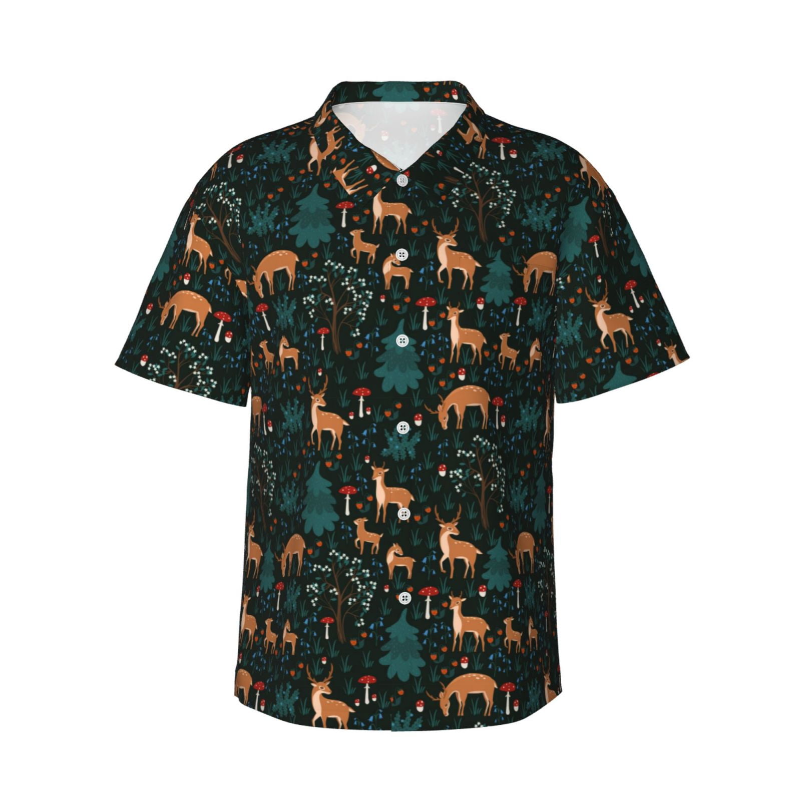 Bolany Men's 3D Printed Moose Hunting Camo Short Sleeve Shirt - Quick-Dry Casual Tee - View #5