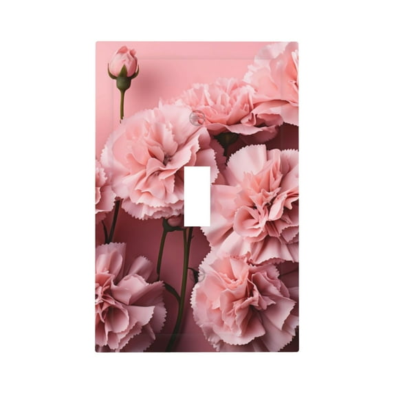 Disketp Delicate Pink Carnations Decorative Light Switch or Outlet Wall Plate with Safety Cover-Style T