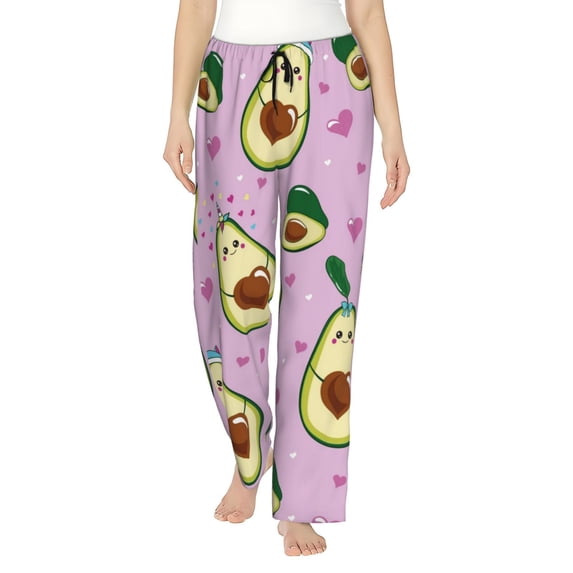 Disketp Different Avocados Print Women'S Comfy Pajama Pants Casual Drawstring Palazzo Lounge Wide Leg Pants