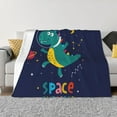 thumbnail image 1 of Disketp Dinosau Space Explorer Flannel Blankets - Thick and Warm Blanket for Winter, Soft Fuzzy Plush King Blanket for All Seasons60"x50", 1 of 6