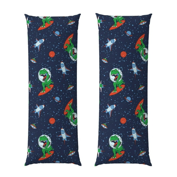 Disketp Dinosaur Astronaut Space Surfing Print Body Pillow Cover - Super Soft 20x54 Body Pillow Case,Long Side Hidden Zipper