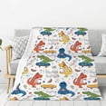 thumbnail image 1 of Disketp Dinosaur Cozy Flannel Fleece Throw Blanket: Has a velvety texture for All Seasons - Perfect for Women, Men, & Kids"80"x60", 1 of 6