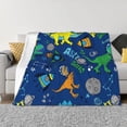 thumbnail image 1 of Disketp Dinosaur In Space Flannel Blankets - Thick and Warm Blanket for Winter, Soft Fuzzy Plush King Blanket for All Seasons60"x50", 1 of 6