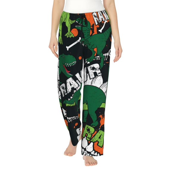 Disketp Dinosaur Skeleton Print Women'S Comfy Pajama Pants Casual Drawstring Palazzo Lounge Wide Leg Pants