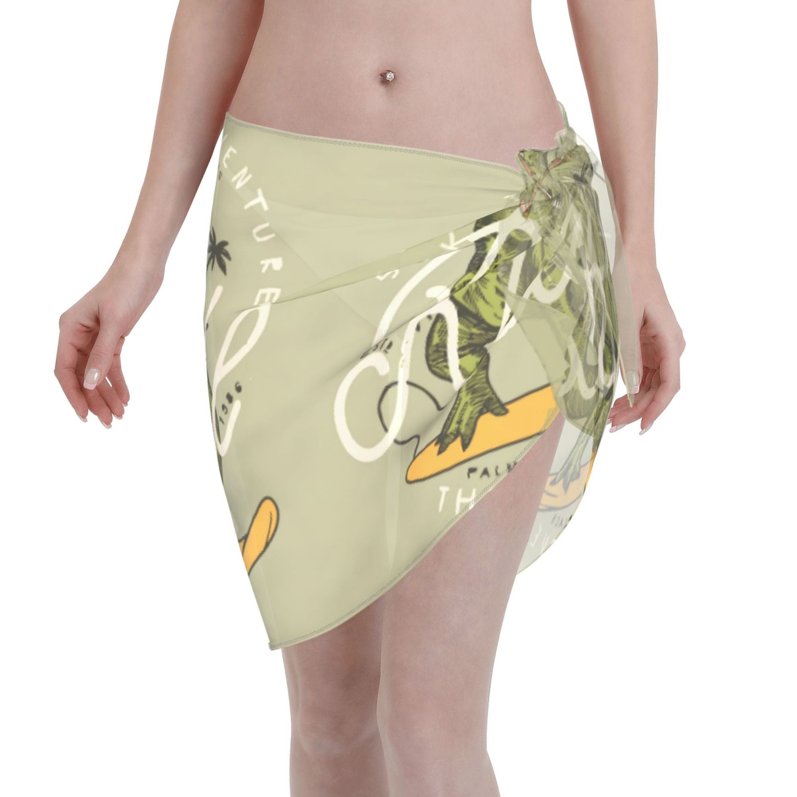 VINICUNCA Women's Beach Cover Up - Sequined Tassel Sarong Skirt, Sheer Chiffon Swimsuit Coverup - View #2