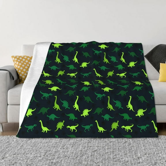 Disketp Dinosaurs Flannel Blankets - Thick and Warm Blanket for Winter, Soft Fuzzy Plush King Blanket for All Seasons-40"x30"