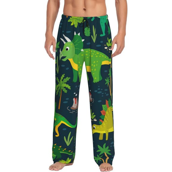 Disketp Dinosaurs Men'S Pajama Pants - Ultra Soft Fleece Sleep And Lounge Pants (Size: S-Xxl)