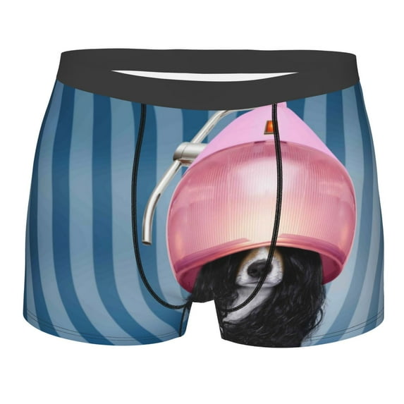 Disketp Dog In Hairdresser Men'S Boxer Briefs,Soft And Breathable Cotton Underwear With Comfortflex Waistband