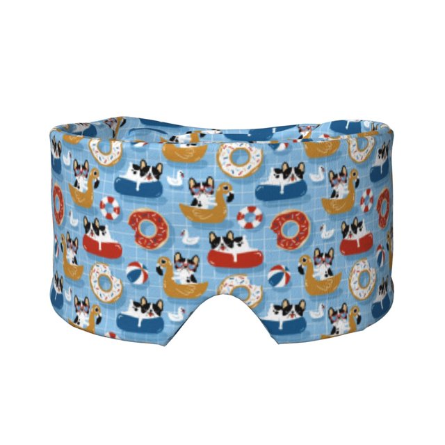 Disketp Dogs With Pool Floats Sleep Mask Eye Mask for Sleeping, Full