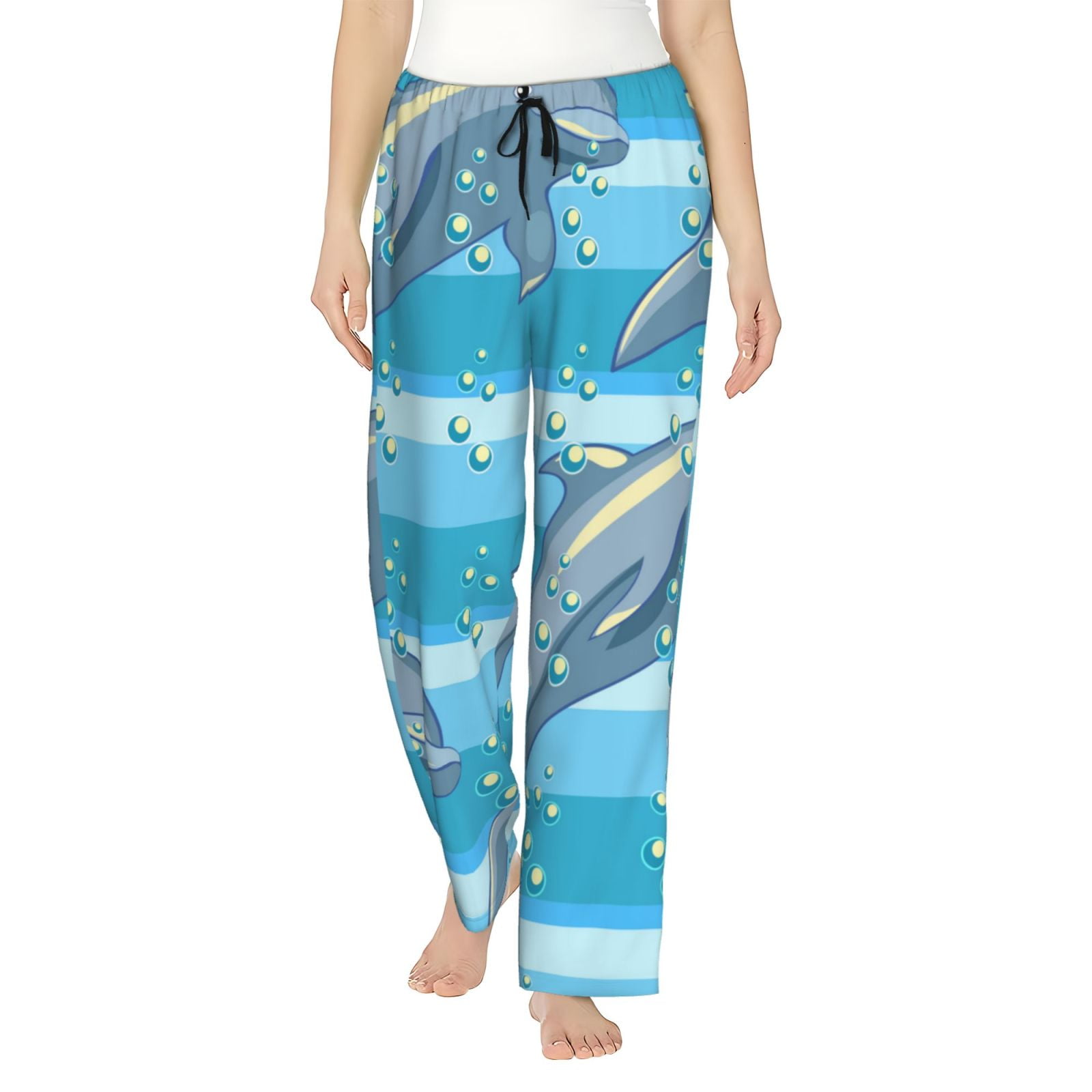 Disketp Dolphin Print Women'S Comfy Pajama Pants Casual Drawstring