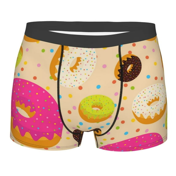 Disketp Donuts Men'S Boxer Briefs,Soft And Breathable Cotton Underwear With Comfortflex Waistband