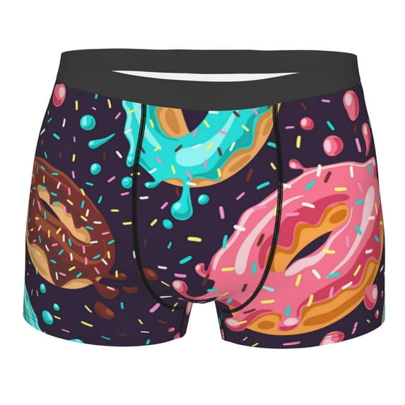 Disketp Donuts1 Men'S Boxer Briefs,Soft And Breathable Cotton Underwear With Comfortflex Waistband