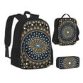 thumbnail image 1 of Disketp Dot Mandala Large Capacity Backpack Lunch Bag Pencil Case Combination 3 Piece Set for Student, 1 of 7