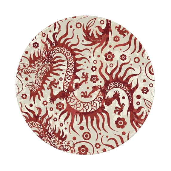 Disketp Dragons1 Small Mouse Pad 7.9x7.9 Inches,Washable Round Mousepad for Office Laptop Computer,Non-Slip Rubber Base Mouse Pads for Wireless Mouse