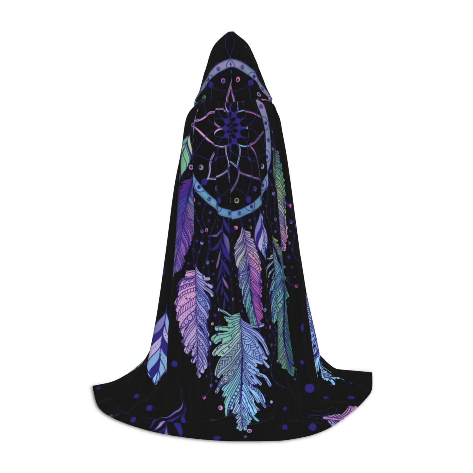 Disketp Dreamcatcher With Colorful Feathers Hooded Cloak, Teenagers