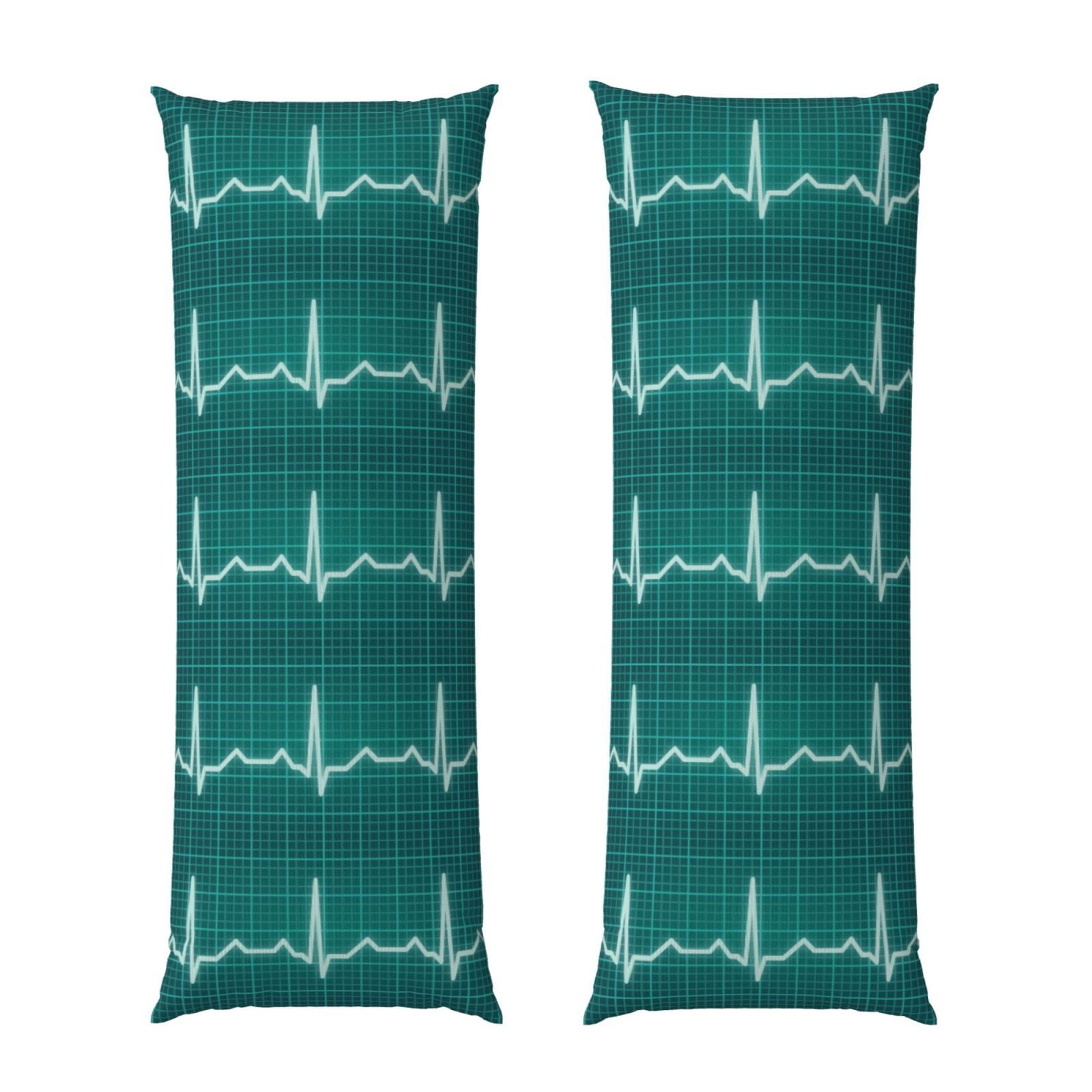 Disketp ECG Wave Print Body Pillow Cover Super Soft 20x54 Body Pillow