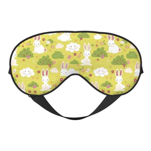 Disketp Easter Bunny Print Sleep Mask-Eye Mask for Sleeping,Comfortable & Super Soft Eye Mask with Adjustable Strap,Travel Eye Mask