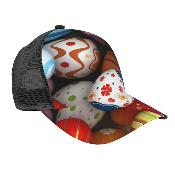 Disketp Easter Egg Print Trucker Hat Men Women - Mesh Baseball SnapBack Cap