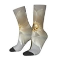 thumbnail image 1 of Disketp Elegant Ivory Flower Unisex Crew Socks Lightweight Breathable Ventilation Ankle Socks, Mid-calf socks for Daily, 1 of 6