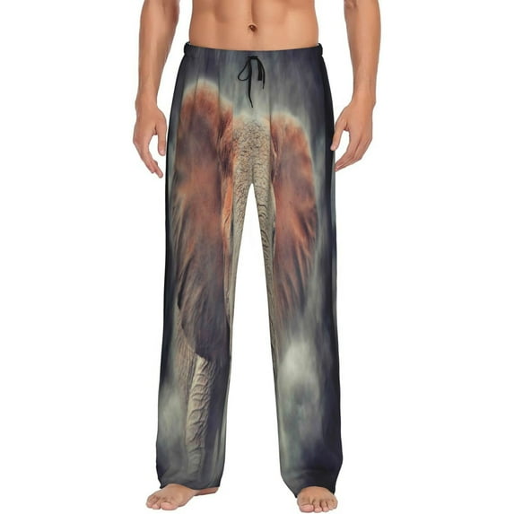 Disketp Elephant In Smoke Men'S Pajama Pants - Ultra Soft Fleece Sleep And Lounge Pants (Size: S-Xxl)