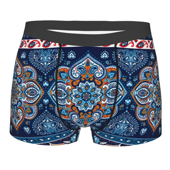 Disketp Ethnic Mandala Men'S Boxer Briefs,Soft And Breathable Cotton Underwear With Comfortflex Waistband