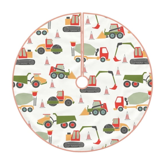 Disketp Excavator Christmas Tree Skirt, Christmas Tree Decorations, Christmas Decor, Tree Mat Decoration(30-48IN)-30"