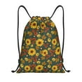Disketp Fall Daisy Leaf Nuts Drawstring Backpack Drawstring Gym Bags