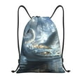 thumbnail image 1 of Disketp Fantasy Swan Yacht Design Drawstring Backpack Drawstring Gym Bags Draw String Bags for Sports, Gym, Travel, Swimming, Beach-Medium, 1 of 6