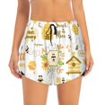 thumbnail image 1 of Disketp Farm Bee Cute Honey Print Women's Shorts Workout Shorts for Athletic Gym Running Shorts with Phone Pockets Large, 1 of 8