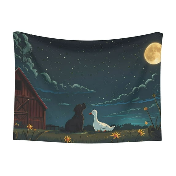 Disketp Farm Dog Duck Moonlight Dog Blanket/Bed Cover for Dogs and Cats,Puppy Essentials-Medium