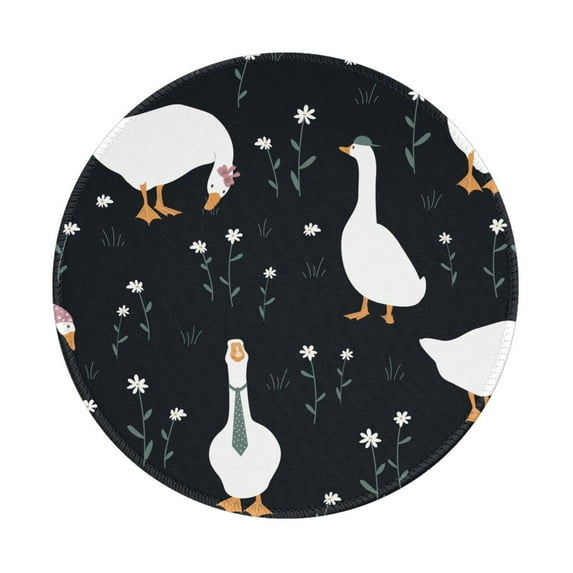 Disketp Fashionable Goose Small Mouse Pad 7.9x7.9 Inches,Washable Round Mousepad For Office Laptop Computer,Non-Slip Rubber Base Mouse Pads For Wireless Mouse
