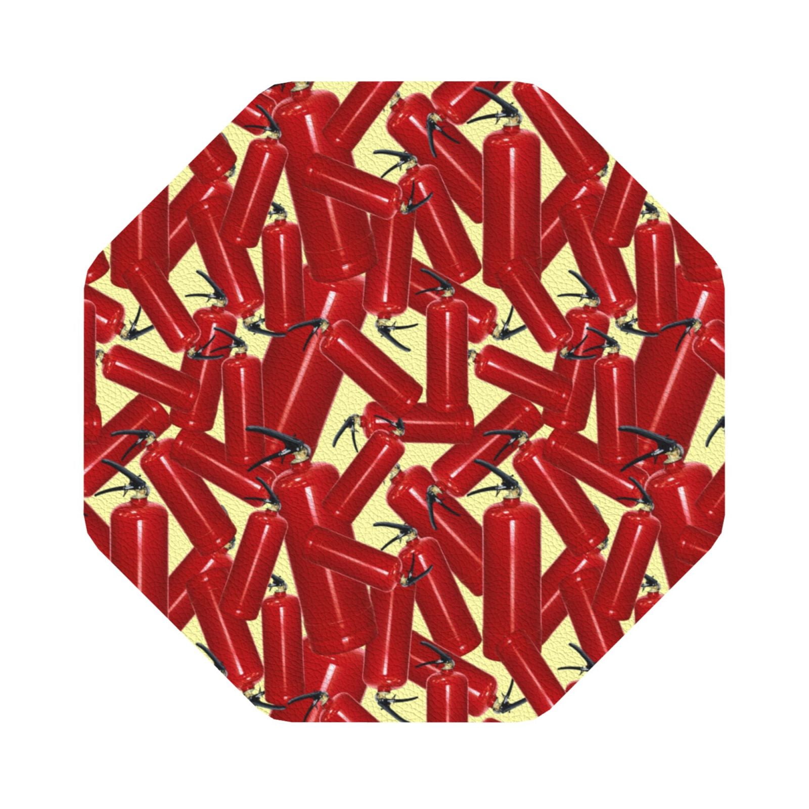 Disketp Fire Extinguisher Funny Coasters,6 Pcs Leather Coasters With