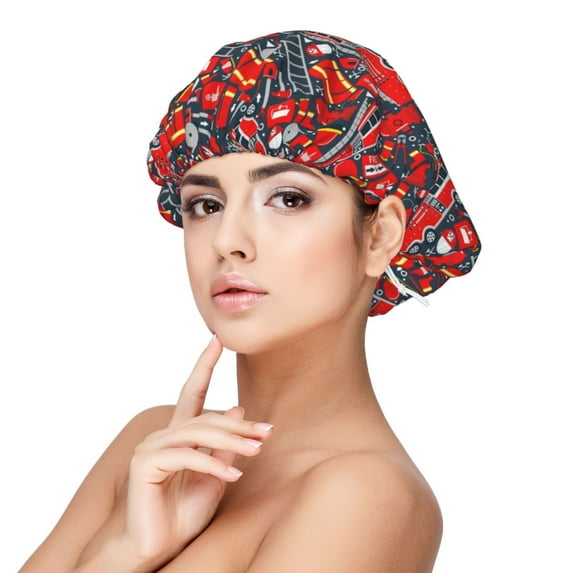 Disketp Fire Sign Adjustable Sleeping Hair Cap, Hairband Sleeping Cap Turban, Unisex, Available for Curly and Straight Hair