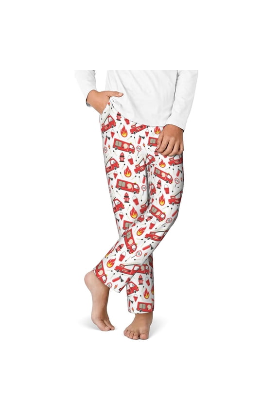 Fire Truck for Teenagers' Pajama Pants ,Lounge Pants Teen joggers Ideal for Home, School, or Sports-Medium