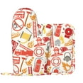 thumbnail image 1 of Disketp Firefighter Icons Oven Mitts And Potholders Bbq Gloves-Oven Mitts And Pot Holders With Recycled Infill Silicone Non-Slip Cooking Gloves For Cooking Baking Grilling, 1 of 9