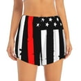 thumbnail image 1 of Disketp Firefighters USA Flag Print Women's Shorts Workout Shorts for Athletic Gym Running Shorts with Phone Pockets XX-Large, 1 of 8