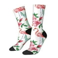thumbnail image 1 of Disketp Flamingo Flower Unisex Crew Socks Lightweight Breathable Ventilation Ankle Socks, Mid-calf socks for Daily, 1 of 6