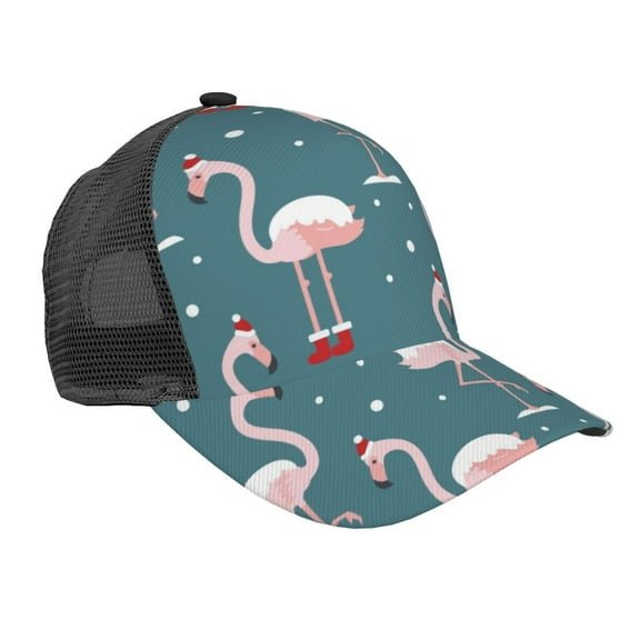 Disketp Flamingo Print Trucker Hat Men Women - Mesh Baseball SnapBack Cap