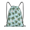 thumbnail image 1 of Disketp Flamingos And Palms Drawstring Backpack Drawstring Gym Bags Draw String Bags for Sports, Gym, Travel, Swimming, Beach-Small, 1 of 6
