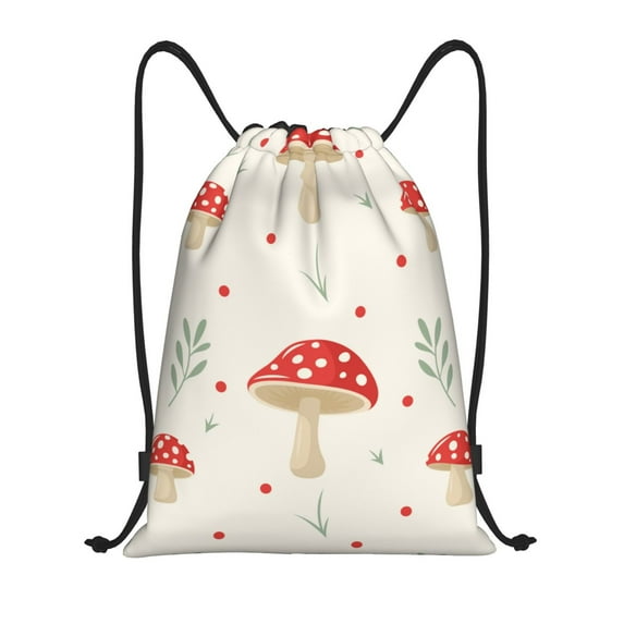 Disketp Flat Mushrooms Drawstring Backpack Drawstring Gym Bags Draw String Bags for Sports, Gym, Travel, Swimming, Beach-Medium