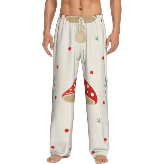 Disketp Flat Mushrooms Men'S Pajama Pants - Ultra Soft Fleece Sleep And Lounge Pants (Size: S-Xxl)