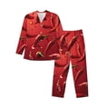 thumbnail image 1 of Disketp Floating Red Chili Peppers for Pajamas Set Long Sleeve Sleepwear Mens Button Down Nightwear Pj Sets-Large, 1 of 7