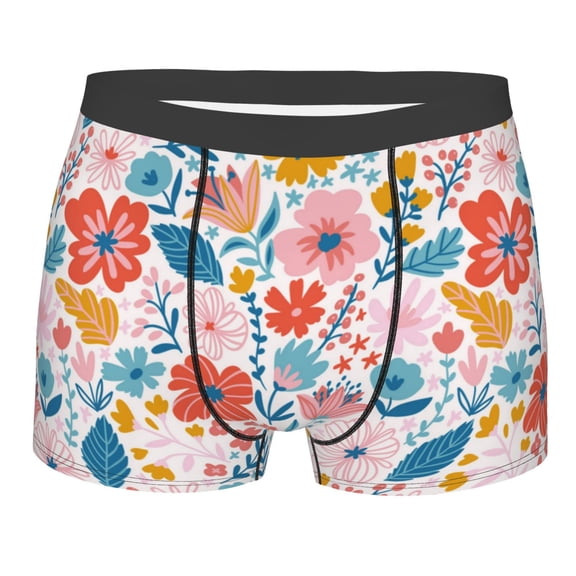 Disketp Floral Ditsy Men'S Boxer Briefs,Soft And Breathable Cotton Underwear With Comfortflex Waistband