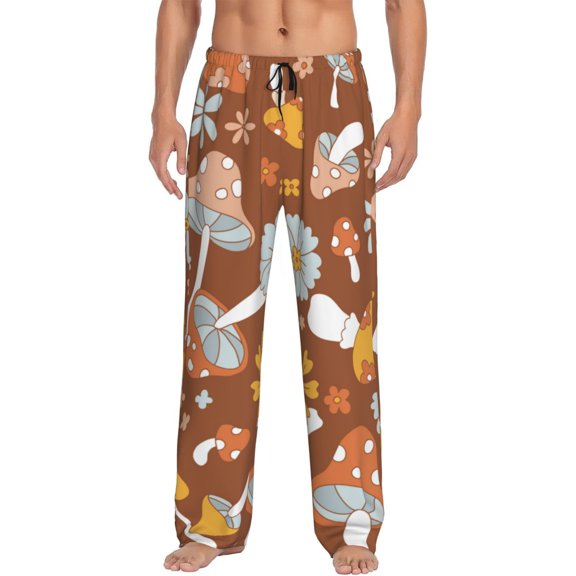 Disketp Floral Hippie Mushrooms Men'S Pajama Pants - Ultra Soft Fleece Sleep And Lounge Pants (Size: S-Xxl)