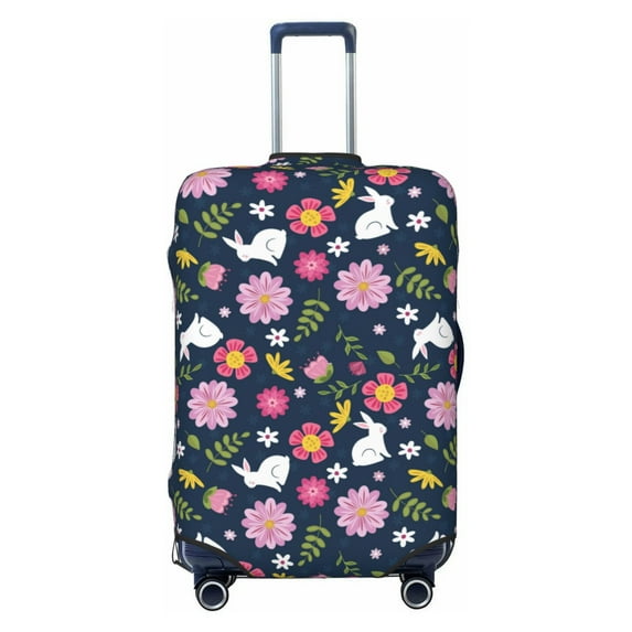 Disketp Floral Rabbit Elastic Travel Luggage Cover Travel Suitcase Protective Cover For Trunk Case Apply To 18''-32'' Suitcase Cover-Small