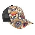 thumbnail image 1 of Disketp Floral With Birds And Fantasy Flowers Print Trucker Hat Men Women - Mesh Baseball SnapBack Cap, 1 of 7