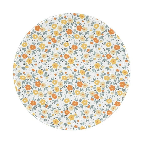 Disketp Floral1 Small Mouse Pad 7.9x7.9 Inches,Washable Round Mousepad for Office Laptop Computer,Non-Slip Rubber Base Mouse Pads for Wireless Mouse