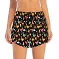 thumbnail image 1 of Disketp Flowe Rooster Print Women's Shorts Workout Shorts for Athletic Gym Running Shorts with Phone Pockets Small, 1 of 8
