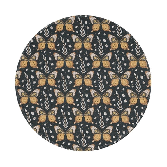 Disketp Flower Butterfly Small Mouse Pad 7.9x7.9 Inches,Washable Round Mousepad for Office Laptop Computer,Non-Slip Rubber Base Mouse Pads for Wireless Mouse
