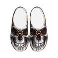 thumbnail image 1 of Disketp Flower Horn Skull A Women's Men's Slippers Plush Slip-On House Slipper for Winter Indoor Soft Cushion Non-slip Fluffy Slides Slippers-8, 1 of 7